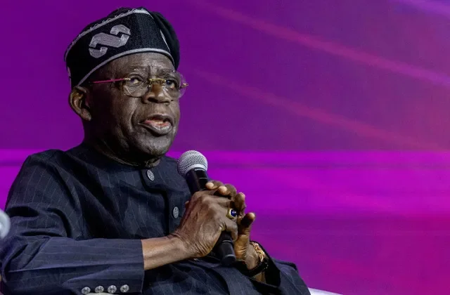FILE PHOTO: Nigeria's president Bola Tinubu attends a panel discussion during the Africa CEO forum under the theme “The Scale Imperative: Why Africa Must Embrace Shared Ownership,” at the Kigali Convention Centre in Kigali, Rwanda, May 14, 2026.