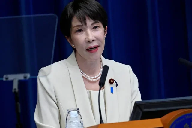 ภาพแฟ้มภาพ: ซานาเอะ ทากาอิจิ นายกรัฐมนตรีญี่ปุ่น แถลงข่าวที่สำนักงานนายกรัฐมนตรีในกรุงโตเกียว ประเทศญี่ปุ่น เมื่อวันที่ 27 กรกฎาคม 2026