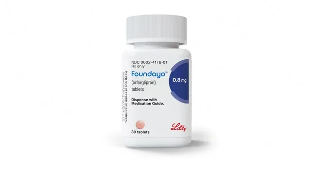 FILE PHOTO: A bottle of Eli Lilly’s Foundayo weight-loss pills in this undated illustration. Eli Lilly/Handout via REUTERS/File Photo