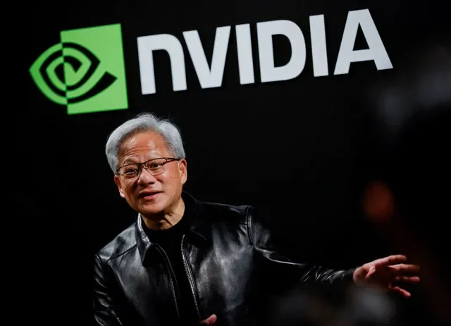 FILE PHOTO: Nvidia CEO Jensen Huang speaks during a doorstep after attending the AI Ecosystem Reception in Tokyo, Japan, July 16, 2026. REUTERS/Manami Yamada/File Photo