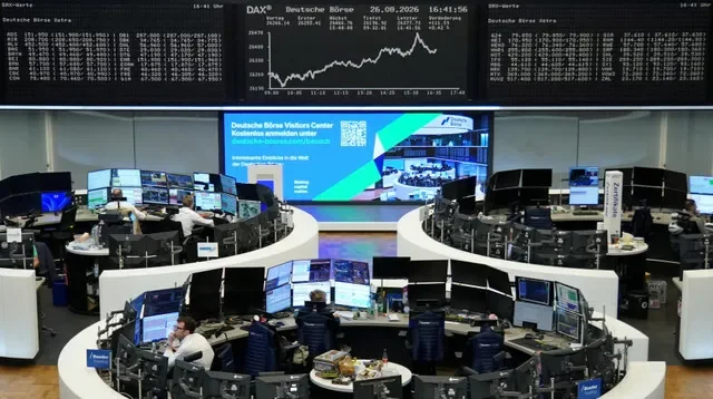 The German share price index DAX graph is pictured at the stock exchange in Frankfurt, Germany, August 26, 2026. REUTERS/Staff