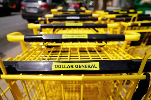 Dollar General shopping carts are seen outside a store in Mount Rainier, Maryland, U.S., June 1, 2021. REUTERS/Erin Scott/File Photo