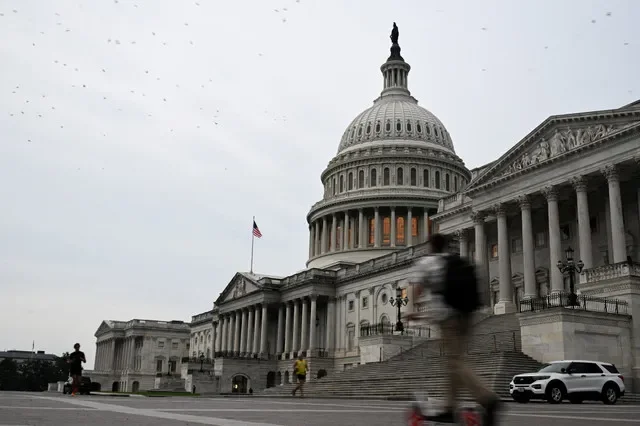 2025年9月30日、米ワシントンD.C.のキャピトル・ヒルにある連邦議会議事堂の風景。