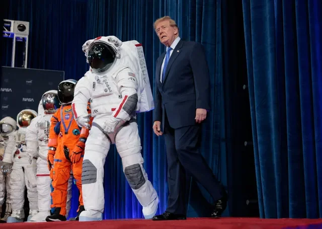 U.S. President Donald Trump reacts as he arrives for a Congressional Space Medal of Honor presentation to the Artemis II crew at NASA's Johnson Space Center in Houston, Texas, U.S., August 28, 2026. REUTERS/Kylie Cooper