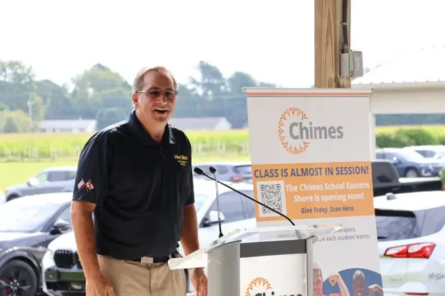 Chimes International offered a pre-construction tour of 31193 Mount Hermon Road in Salisbury, where it plans to establish The Chimes School Eastern Shore to expand access to services for students with autism, intellectual and developmental disabilities, and related behavioral support needs. Shown here is state Sen. Johnny Mautz.