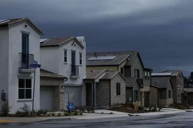 Newly built single-family homes are shown at a Lennar development still under construction in San Diego, California, U.S., March 11, 2025. REUTERS/Mike Blake