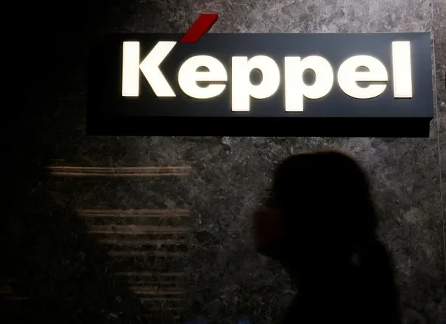 FILE PHOTO: A Keppel signage is pictured in their office in Singapore July 6, 2023. REUTERS/Edgar Su/File Photo