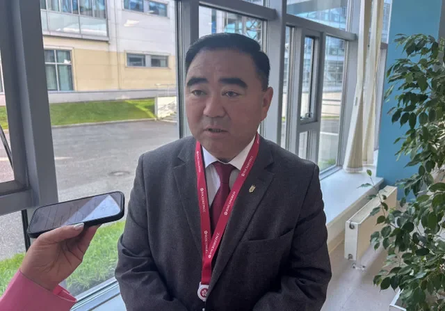 Director of the policy and planning department in Mongolia's food ministry Bolorchuluun Tsendgombo speaks during and an interview on the sidelines of the Eastern Economic Forum in Vladivostok, Russia, September 2, 2026. Picture taken with a mobile phone. REUTERS/Vladimir Soldatkin
