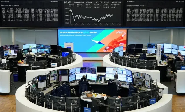 Gráfico do índice de ações alemão DAX na bolsa de valores em Frankfurt, Alemanha, em 7 de setembro de 2026. REUTERS/Staff