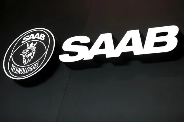 The Saab Technologies logo is displayed during the fifth day of Dubai Air Show in Dubai, United Arab Emirates November 21, 2019. REUTERS/Christopher Pike