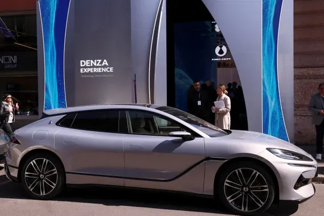 FILE PHOTO: The Z9GT car is displayed during an event of Chinese EV brand BYD to launch their premium brand Denza in Europe in Milan, Italy April 7, 2025. REUTERS/Claudia Greco/File Photo