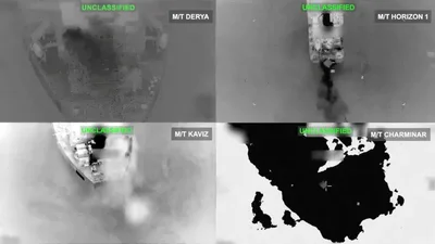U.S. Central Command reported that its forces destroyed five Iranian crude oil carriers following attempted missile attacks on a U.S. Navy warship over two days.