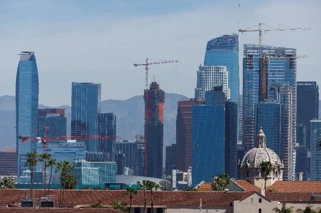 FILE PHOTO: A view of the skyline of downtown Los Angeles, California, U.S., March 22, 2022. REUTERS/Mike Blake