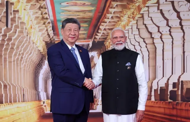 India’s Prime Minister Narendra Modi shakes hands with Chinese President Xi Jinping at Bharat Mandapam, the venue of BRICS Summit in New Delhi, India, September 12, 2026. India's Press Information Bureau/Handout via REUTERS