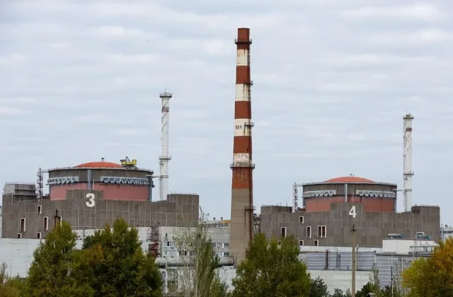 FILE PHOTO: A view shows the Zaporizhzhia Nuclear Power Plant in the course of Russia-Ukraine conflict outside Enerhodar in the Zaporizhzhia region, Russian-controlled Ukraine, October 14, 2022. REUTERS/Alexander Ermochenko/File Photo