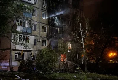 Russian drone strikes hit Kyiv petrol station