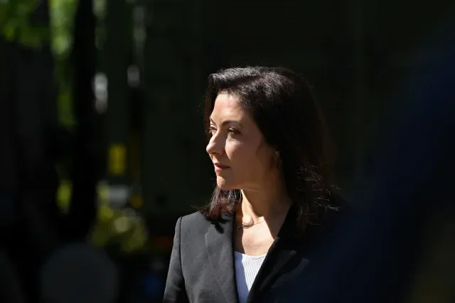 FILE PHOTO: German Economy and Energy Minister Katherina Reiche visits Hensoldt AG, a defence and security technology company, in Fuerstenfeldbruck, Germany, July 24, 2026.