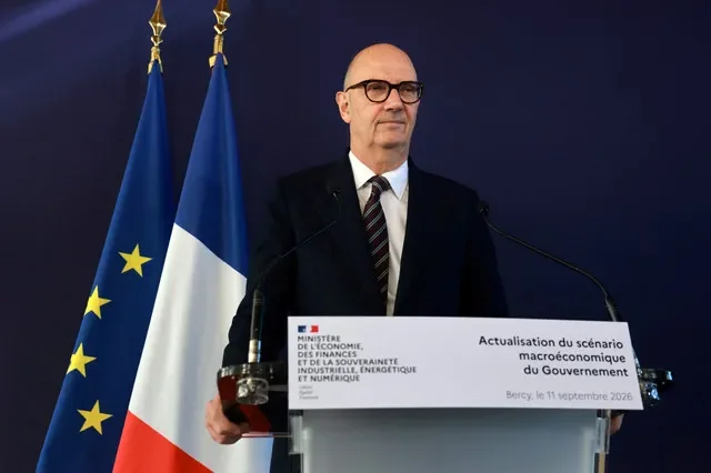 French Minister for Economy, Finance, and Industrial, Energy and Digital Sovereignty Roland Lescure attends a press conference to update the governments growth and fiscal deficit forecasts for the 2027 budget, at the Bercy Economy and Finance Ministry in Paris, France, September 11, 2026.