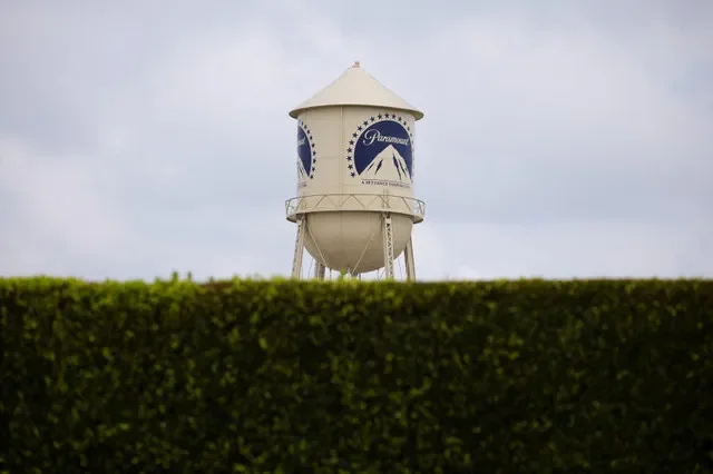 The Paramount water tower on the Paramount Studio lot in Hollywood, Los Angeles, California, US, September 17, 2026. REUTERS/Daniel Cole