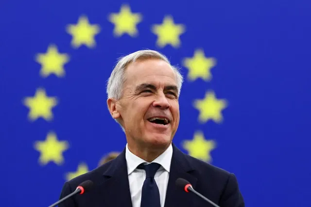 Canadian Prime Minister Mark Carney addresses the European Parliament in Strasbourg, France September 17, 2026. REUTERS/Yves Herman