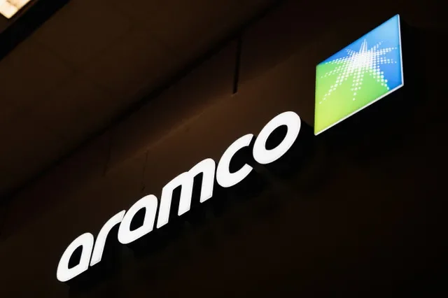 Saudi Arabian oil company Aramco's logo during the CERAWeek energy conference 2026 in Houston, Texas, U.S., March 24, 2026. REUTERS/Danielle Villasana