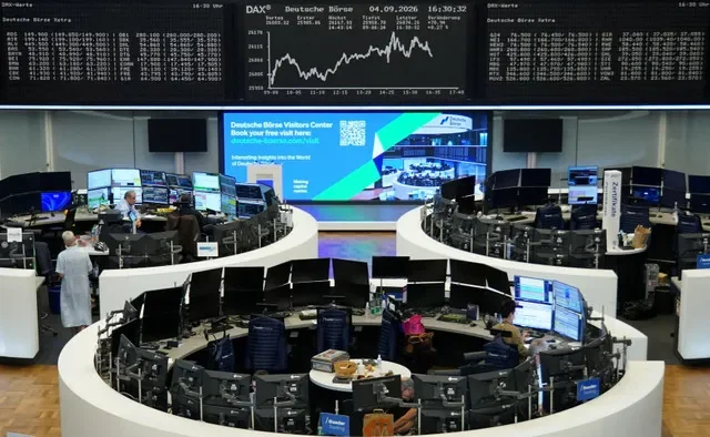 رسم بياني لمؤشر الأسهم الألماني داكس في بورصة فرانكفورت، ألمانيا، 4 سبتمبر 2026. REUTERS/Staff