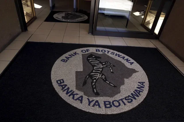 A logo is seen at the entrance of the building of the Bank of Botswana in the capital Gaborone in Botswana in this November 26, 2015 file photo. REUTERS/Siphiwe Sibeko