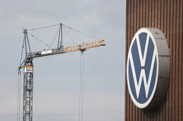 Volkswagen logo at the carmaker's main German plant in Wolfsburg, Germany, September 17, 2026. REUTERS/Liesa Johannssen