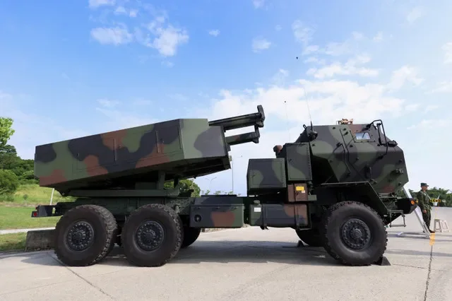 A High Mobility Artillery Rocket System (HIMARS) is displayed during a media event at Tainan Air Base in Tainan, Taiwan September 22, 2026. REUTERS/Tsai Hsin-Han