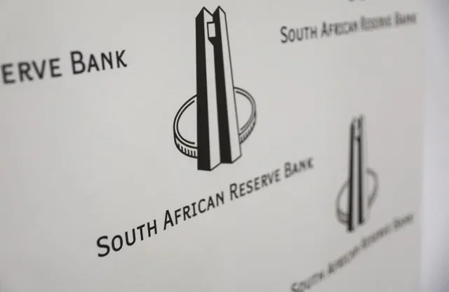 A view shows the logo of South Africa's central reserve bank, at the reserve bank offices in Pretoria, South Africa, January 26, 2023. REUTERS/Siphiwe Sibeko