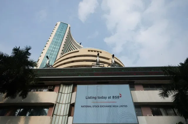 A screen displays a message of the National Stock Exchange (NSE) listing ceremony at the Bombay Stock Exchange (BSE) in Mumbai, India, September 24, 2026. REUTERS/Francis Mascarenhas