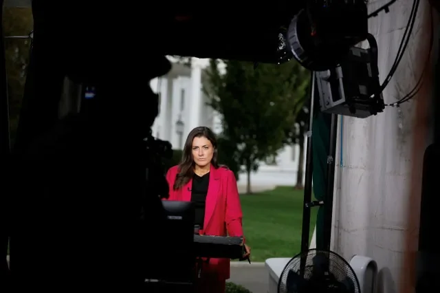 CNN Senior White House Correspondent Kristen Holmes works prepares to go on air after US President Donald J. Trump announced he would ban CNN, MS NOW, and Politico, from the White House in Washington, D.C., US., September 18, 2026. REUTERS/Evan Vucci