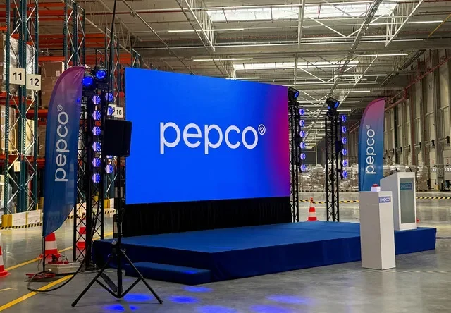 A stage prepared for an opening ceremony inside a new Pepco distribution center in Barniewice near Gdansk, Poland, September 17, 2026. REUTERS/Marta Maciag