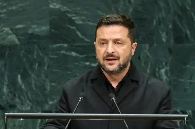 ẢNH TƯ LIỆU: Tổng thống Ukraine Volodymyr Zelensky phát biểu tại Đại hội đồng Liên Hợp Quốc khóa 81 tại trụ sở Liên Hợp Quốc ở thành phố New York, Hoa Kỳ, ngày 23 tháng 9 năm 2026.