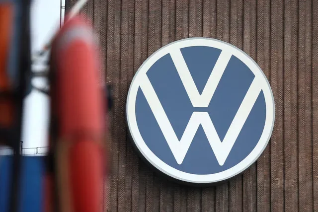 FILE PHOTO: Volkswagen logo at the carmaker's main German plant in Wolfsburg, Germany, September 17, 2026. REUTERS/Liesa Johannssen/File Photo