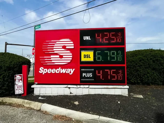 Speedway gas prices on Morse Road on Sept. 30, 2026 in Columbus, Ohio.