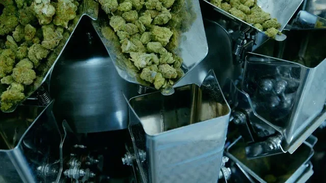 Flower processing in the Jefferson County, Florida Trulieve facility is seen in this undated photo.