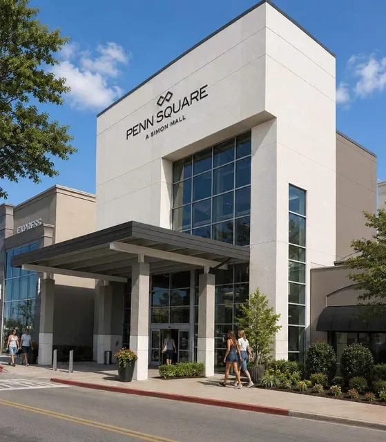 En esta representación gráfica enviada a Oklahoma City por BHM Architects se muestra una de las nuevas entradas planificadas como parte de la remodelación de 13 millones de dólares de Penn Square Mall.
