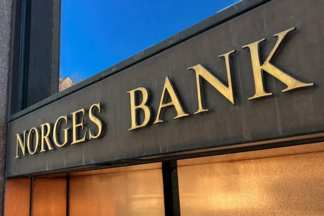 View of entrance to Norway's central bank in Oslo, April 20, 2023. REUTERS/Victoria Klesty