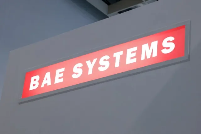 FILE PHOTO: The logo of BAE Systems is displayed at the Taipei Aerospace and Defence Technology Exhibition in Taipei, Taiwan, September 18, 2025. REUTERS/Ann Wang/File Photo