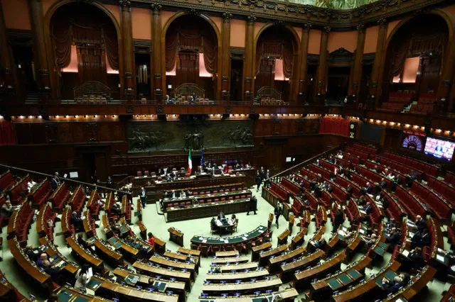 Italy's lower house of parliament on the day of a final vote on a contested electoral reform proposed by Prime Minister Giorgia Meloni, in Rome, Italy, October 8, 2026. REUTERS/Matteo Minnella