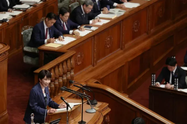 2026年10月5日,日本東京,日本首相高市早苗在國會發表施政演說。REUTERS/Kim Kyung-Hoon