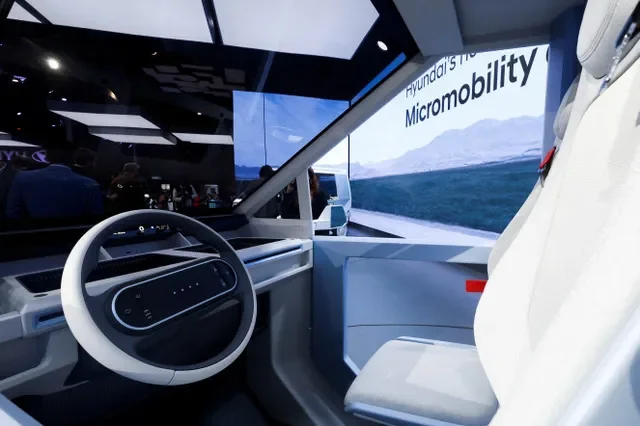 Interior of Hyundai E4W concept electric vehicle (EV) is pictured at India's five-day auto show in New Delhi, India, January 18, 2025. REUTERS/Priyanshu Singh