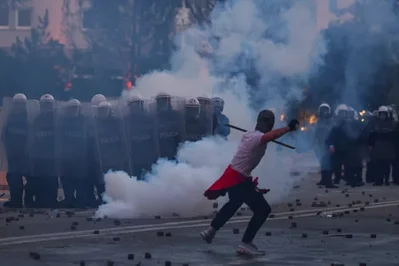 Albanian Students Protest in Tirana