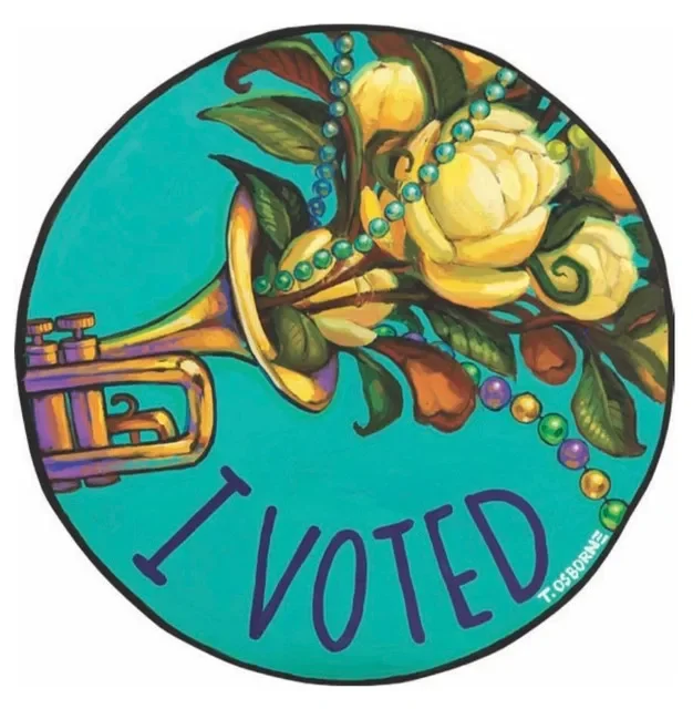 New Orleans artist Terrance Osborne designed Louisiana's 2026 "I Voted" sticker.