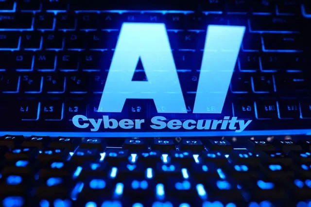 تظهر عبارة 'AI Cyber Security' ولوحة مفاتيح في هذا الرسم التوضيحي الملتقط في 19 أكتوبر 2026. رويترز/دادو روفيتش/رسم توضيحي/صورة أرشيفية