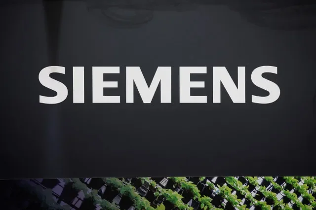 The logo of Siemens is pictured at Global Industrie exhibition in Villepinte near Paris, France, March 26, 2024. REUTERS/Benoit Tessier