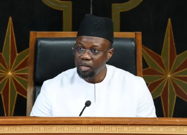 Ousmane Sonko, President of Senegal's National Assembly, speaks during the opening of an extraordinary parliamentary session in Dakar, Senegal, September 1, 2026. REUTERS/Misper Apawu