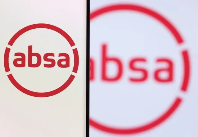Absa Group logo is seen on a smartphone in front of displayed same logo in this illustration taken, December 1, 2021. REUTERS/Dado Ruvic/Illustration